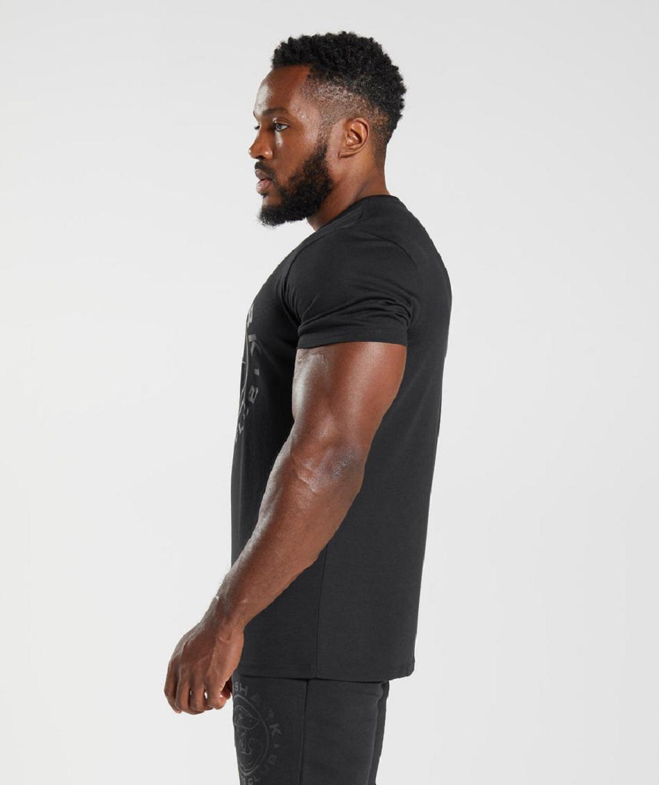 Gymshark Legacy Muške T Shirts Crne | HR 2471HAP